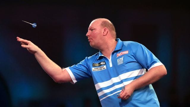 Vincent Van Der Voort spielt in der zweiten Runde gegen Ron Meulenkamp.