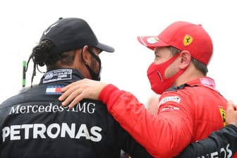 Rivalen, aber auch Freunde: Lewis Hamilton (l) und Sebastian Vettel.