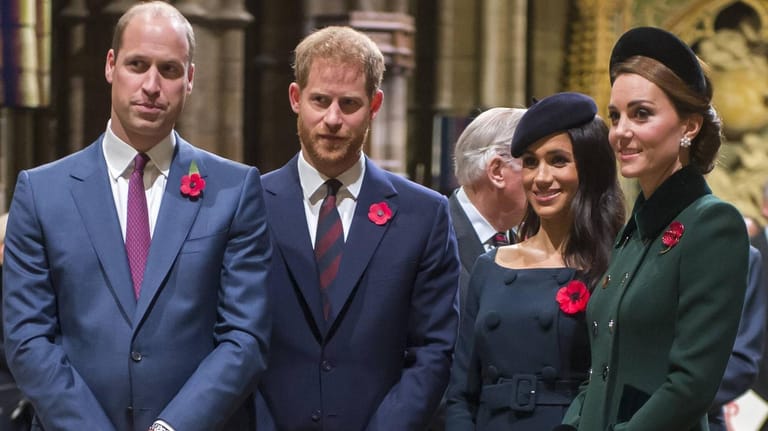 Prinz William, Prinz Harry, Herzogin Meghan, Herzogin Kate im November 2018: Sie haben sich seit dem vergangenen Jahr im Beliebtheitsranking alle neu platziert.