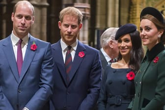 Prinz William, Prinz Harry, Herzogin Meghan, Herzogin Kate im November 2018: Sie haben sich seit dem vergangenen Jahr im Beliebtheitsranking alle neu platziert.