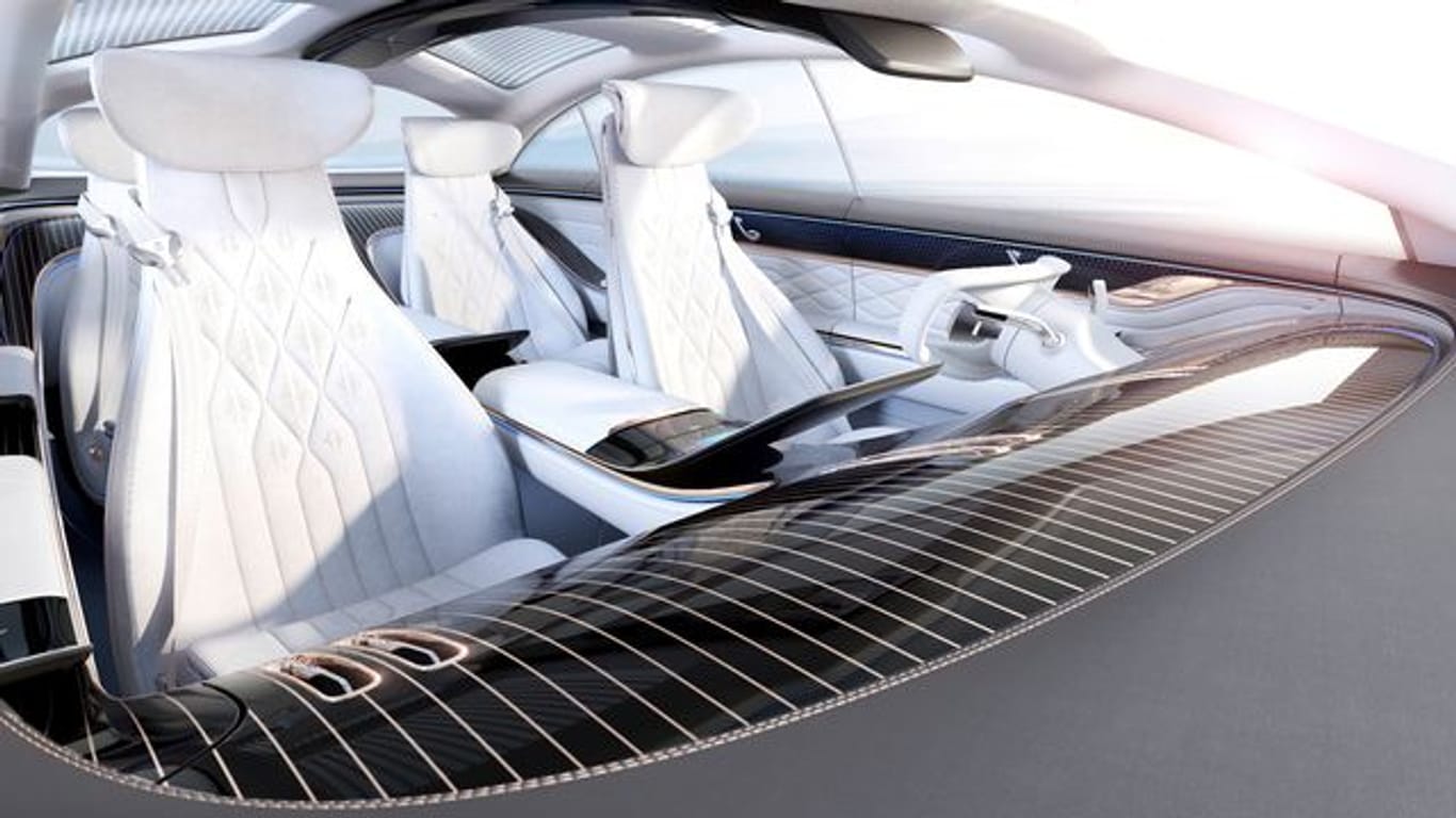 Neue Wohnlandschaften: Futuristische Autos wie etwa die Studie zum neuen Mercedes EQS verwenden auch neue Materialien im Innnenraum.