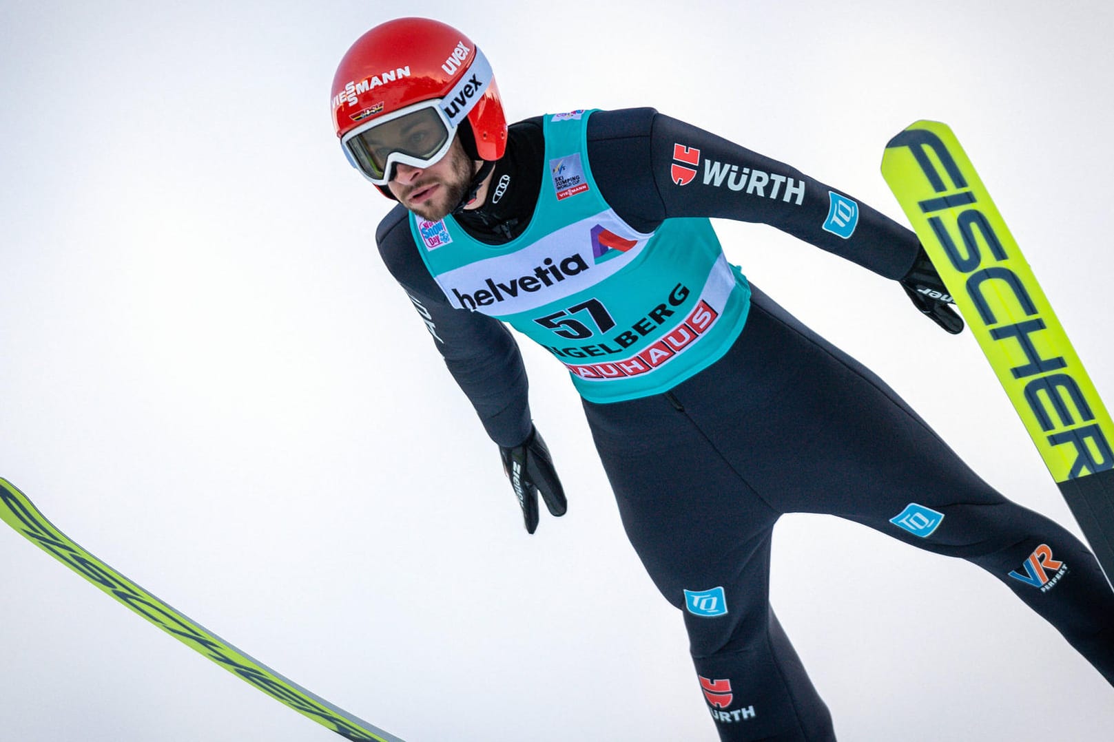 Markus Eisenbichler im Flug: Der deutsche Springer hat Chancen, die Tournee zu gewinnen