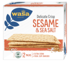 Produkt: Das "Wasa Delicate Crisp Sesame & Sea Salt" wird zurückgerufen.