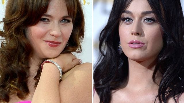 Katy Perry hat sich früher manchmal als Zooey Deschanel (l) ausgegeben.