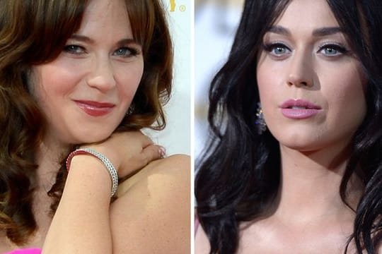 Katy Perry hat sich früher manchmal als Zooey Deschanel (l) ausgegeben.