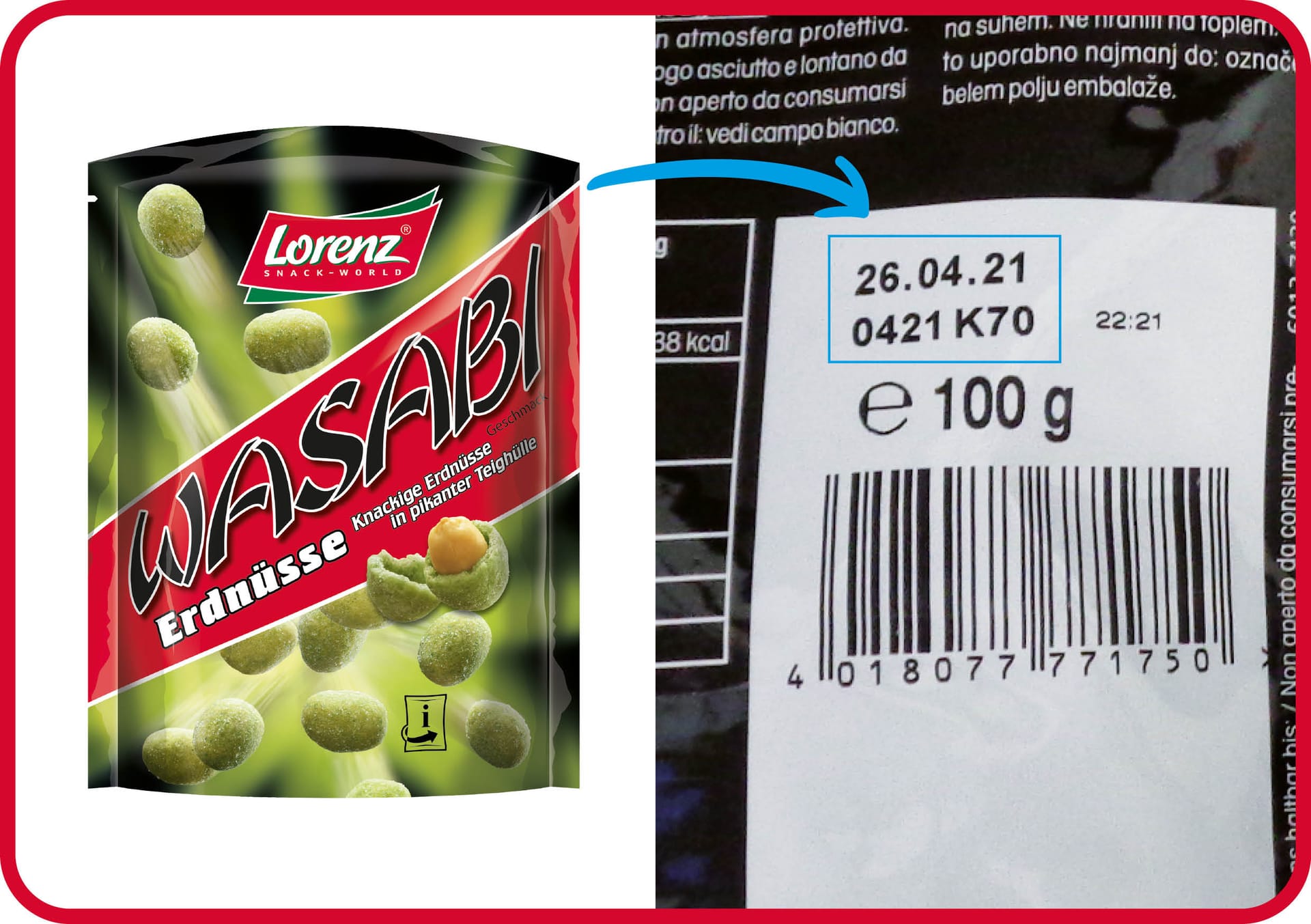 Produkt: Lorenz ruft Wasabi Erdnüsse wird zurück.