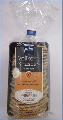 Produkt: "Vollkorn Knusperwaffeln" von arko werden zurückgerufen.