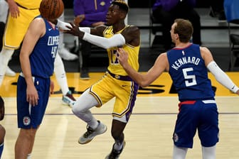 DDennis Schröder im Spiel gegen die Clippers: Für die Lakers feierte der deutsche Nationalspieler ein gelungenes Debüt.