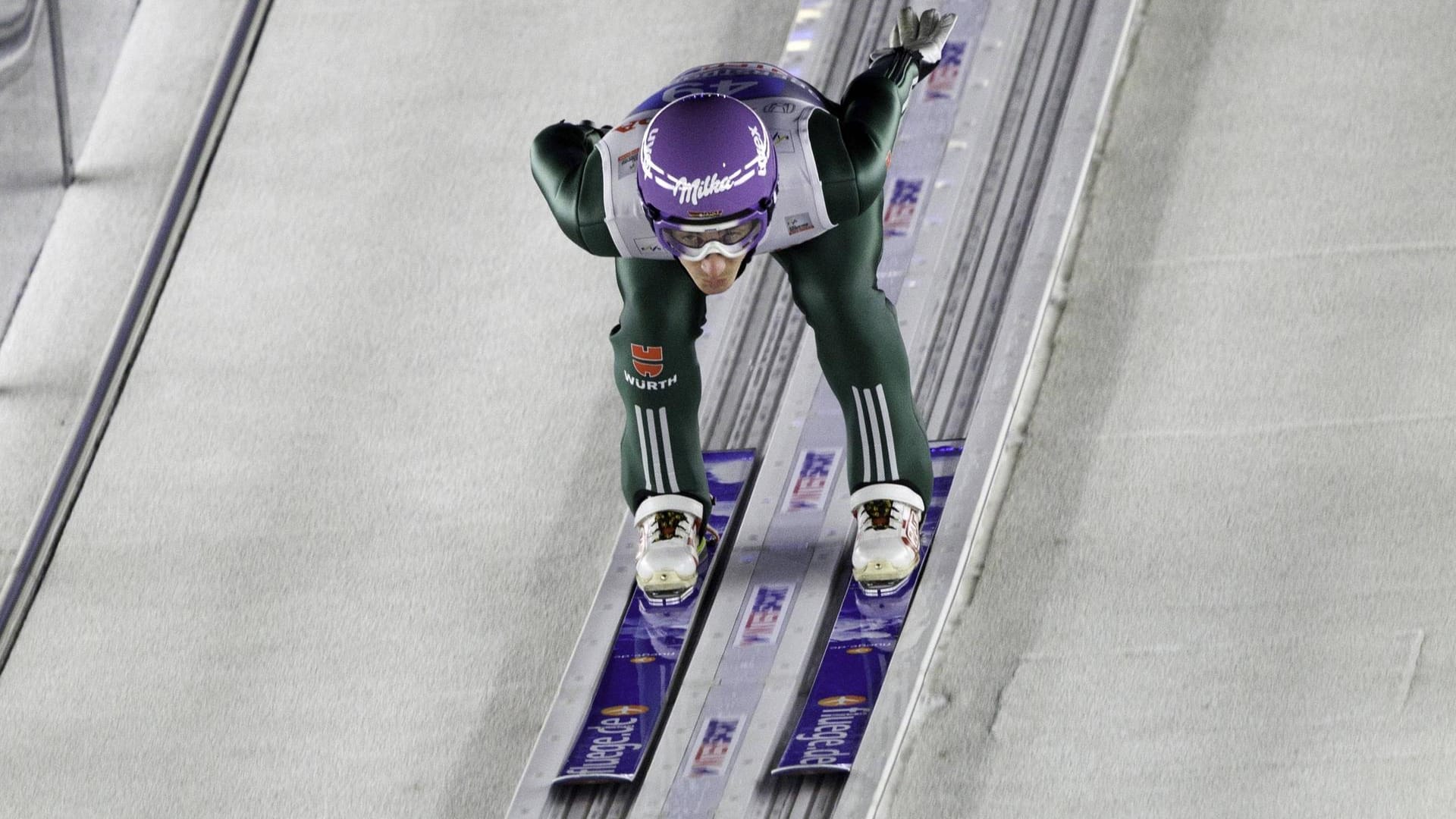 Martin Schmitt auf der Schanze in Oberstdorf bei der 62. Vierschanzentournee im Jahr 2013.