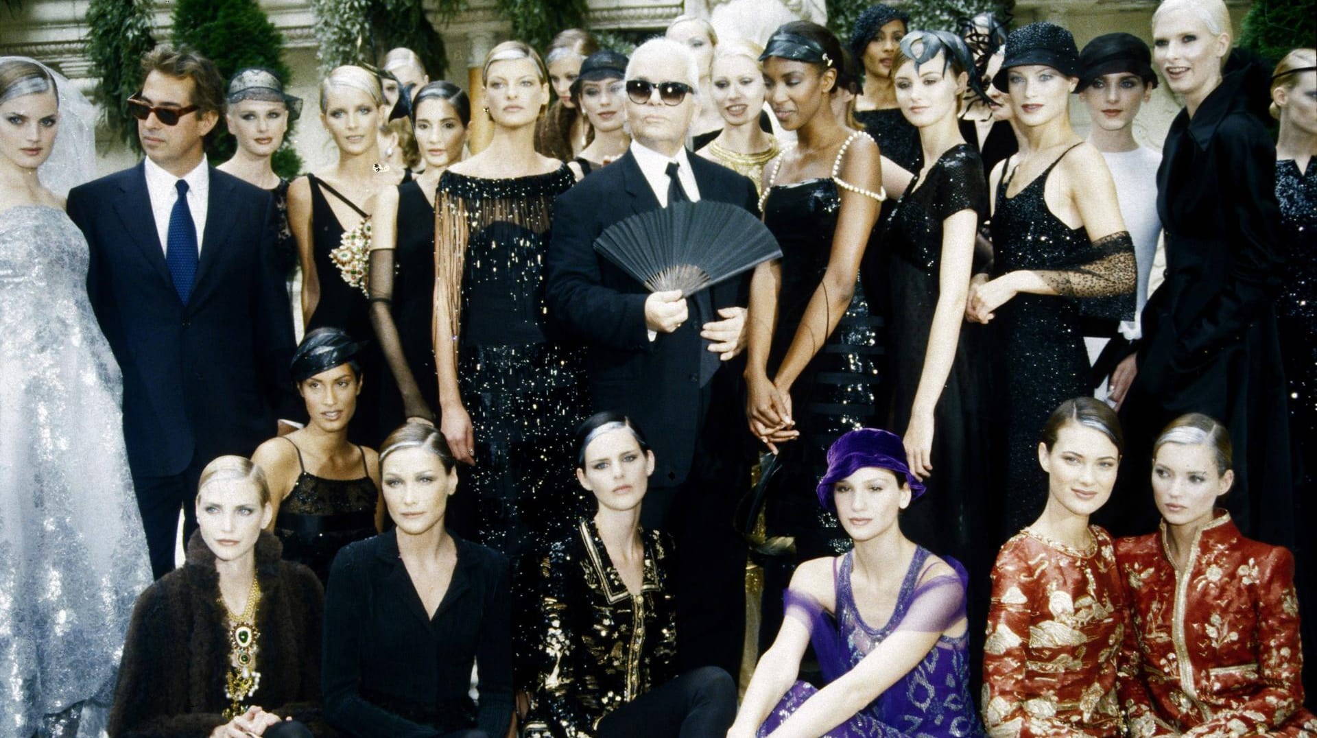 Karl Lagerfeld und seine Musen 1997: Linda Evangelista, Stella Tennant, Kate Moss, Nadja Auermann und Co.