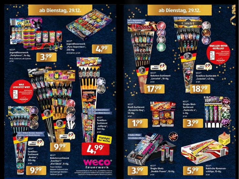 Aldi wirbt für Böller und Raketen trotz Feuerwerksverbot an Silvester