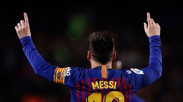 Lionel Messi jubelt nach einem seiner Tore für den FC Barcelona. Lionel Messi jubelt nach einem seiner Tore für den FC Barcelona.
