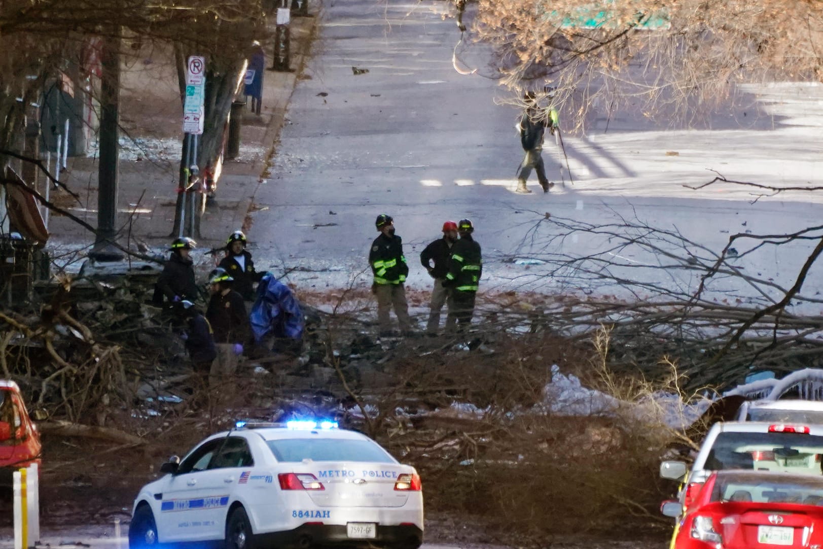 Ort der Explosion: Die Schäden in der Innenstadt von Nashville sind erheblich.