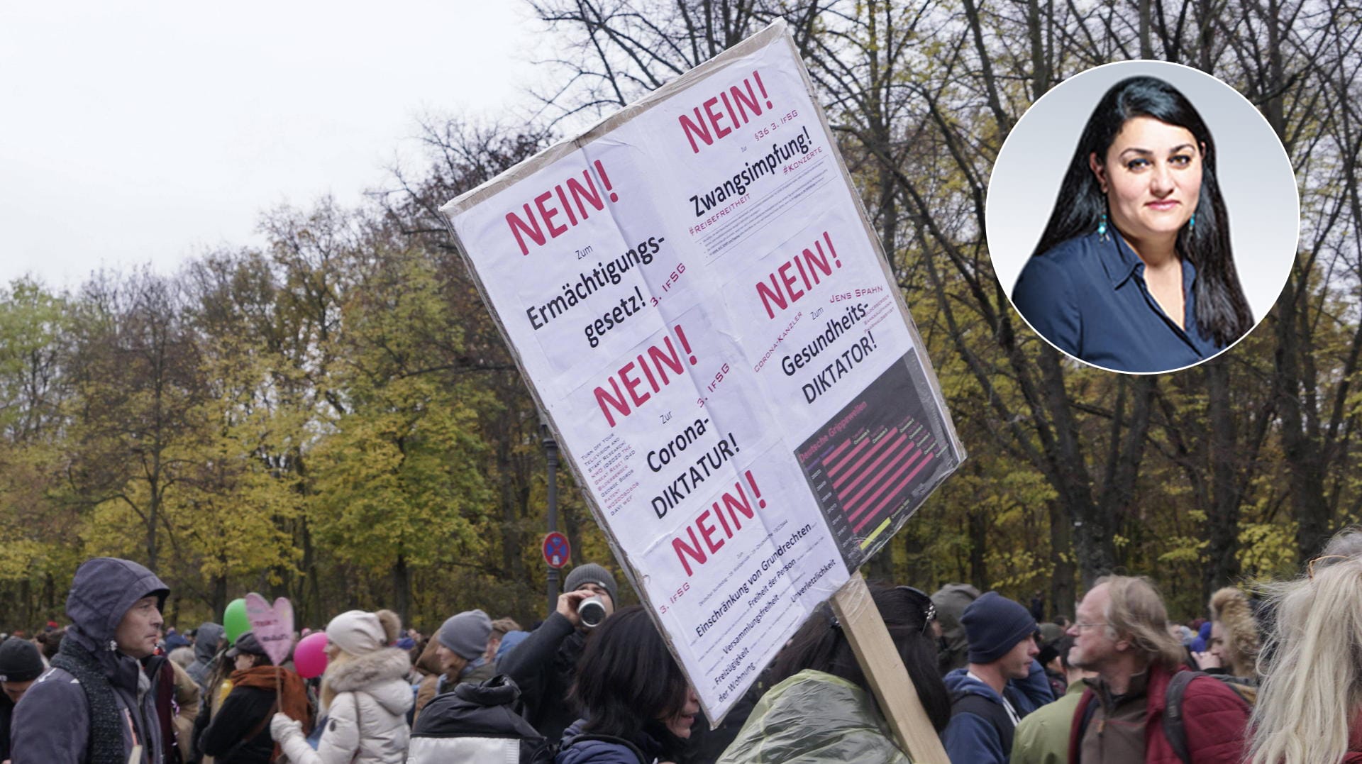 Corona-Demo in Berlin: Über 130.000 Menschen in Deutschland wurden bereits gegen das Coronavirus geimpft – eine Impfpflicht gibt es nicht.