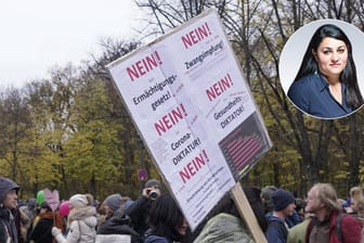 Corona-Demo in Berlin: Über 130.000 Menschen in Deutschland wurden bereits gegen das Coronavirus geimpft – eine Impfpflicht gibt es nicht.