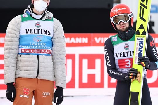 Keine Zeit für Regeneration: Karl Geiger (l) und Markus Eisenbichler.