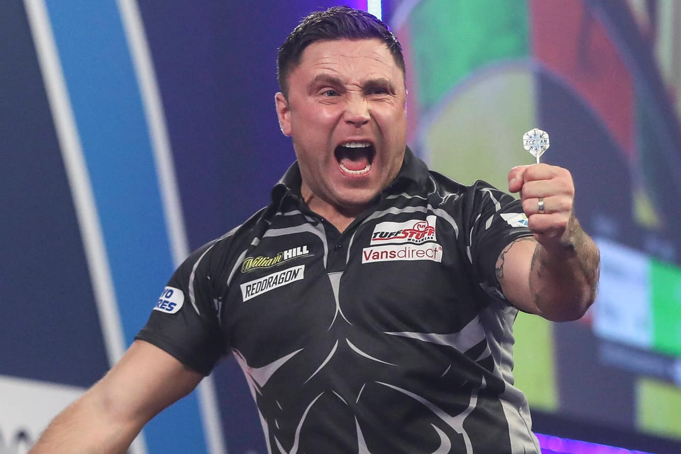 Gerwyn Price jubelt: Der Waliser liefert im WM-Finale eine starke Leistung ab.