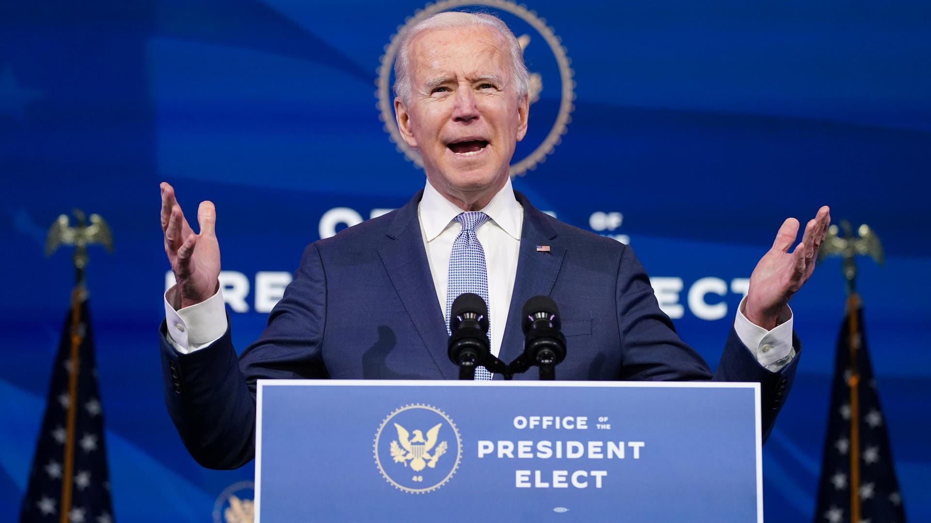 Joe Biden: Der gewählte Präsident wendet sich an die Nation und spricht von einem "beispiellosen Angriff".