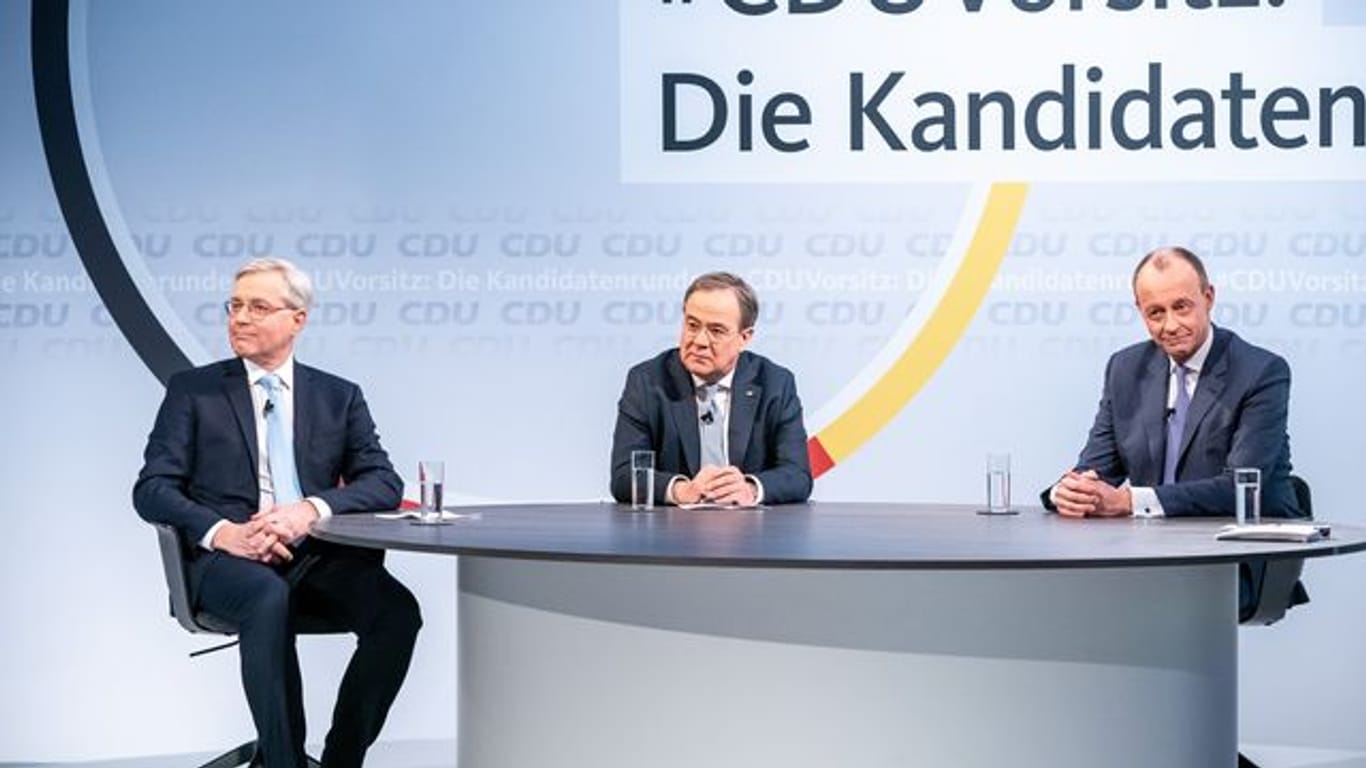 Die drei Kandidaten für den CDU-Parteivorsitz Friedrich Merz (r.