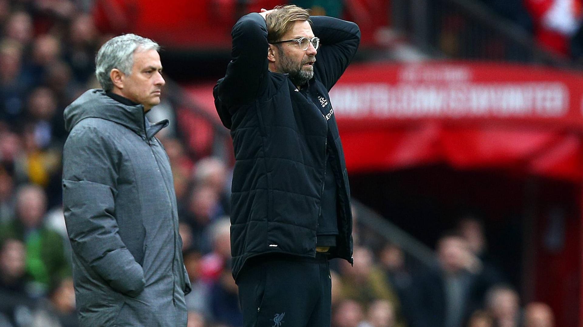 José Mourinho (li.) und Jürgen Klopp (Archivfoto): Das letzte Duell gewann Liverpool mit 2:1. José Mourinho (li.) und Jürgen Klopp (Archivfoto): Das letzte Duell gewann Liverpool mit 2:1.