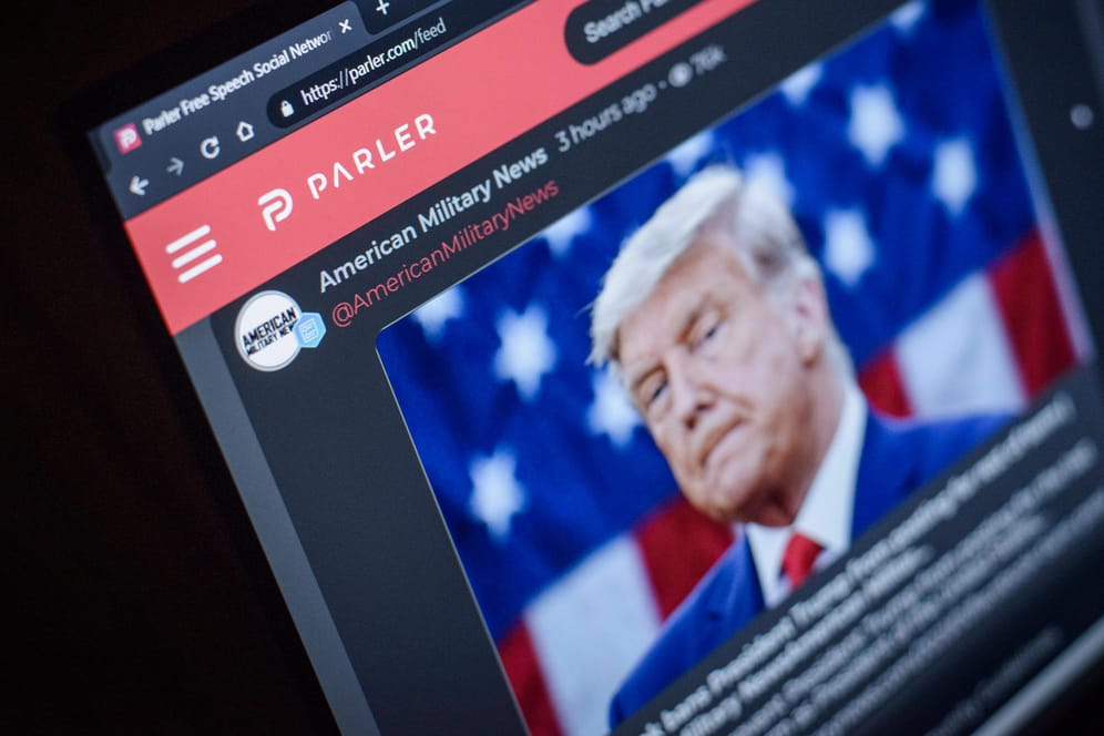 Parler-Seite auf einem Laptop: Das alternative soziale Netzwerk ist bei Trump-Anhängern beliebt.