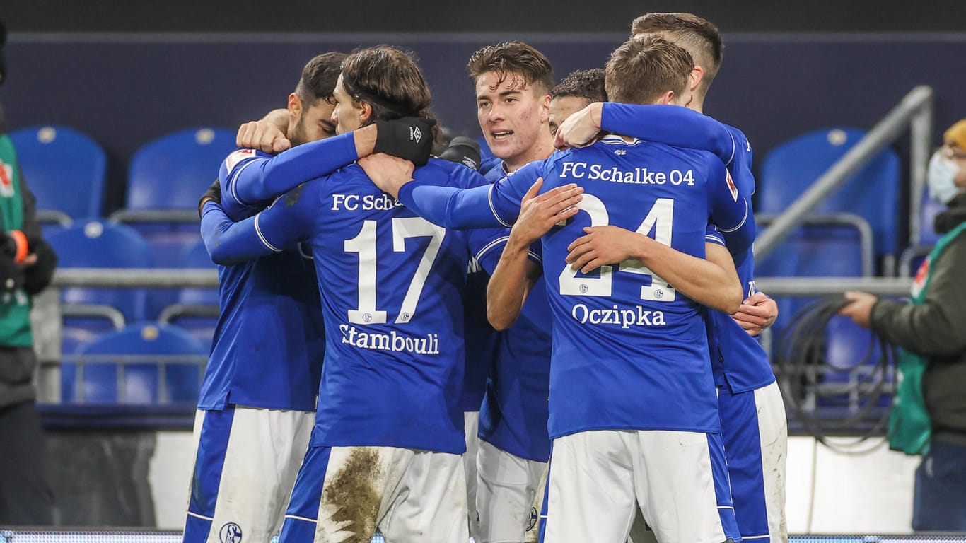 Horror-Serie beendet: Die Schalker feiern den Sieg gegen Hoffenheim.