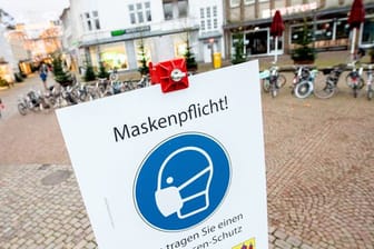 Maskenpflicht-Hinweis in Oldenburg