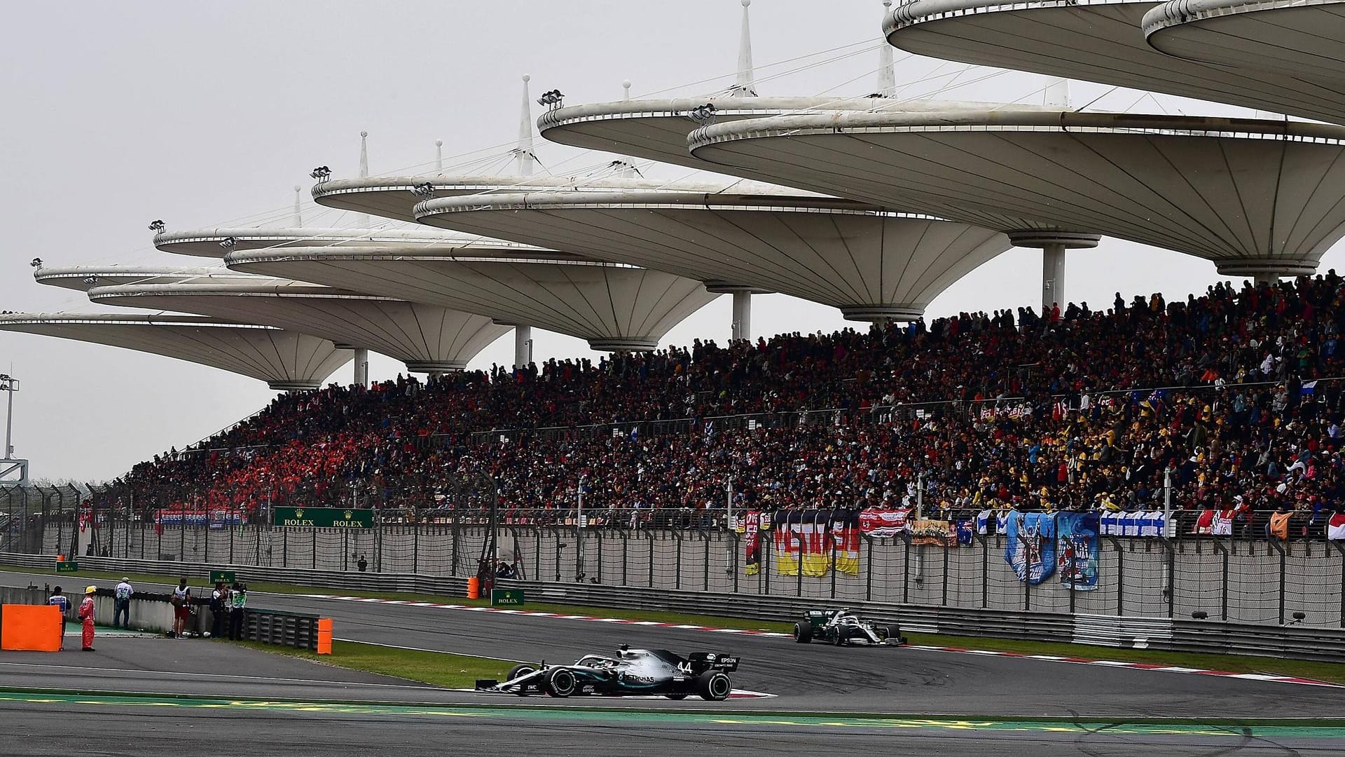 Im April 2019 noch gut besucht: Die Tribünen an der Formel-1-Rennstrecke in Shanghai.