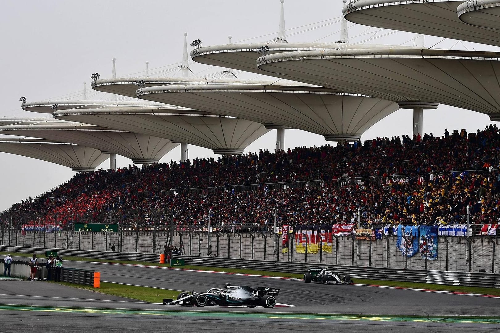 Im April 2019 noch gut besucht: Die Tribünen an der Formel-1-Rennstrecke in Shanghai.