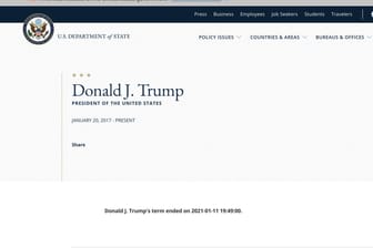 Die Webpräsenz des US-Präsidenten auf der Seite des Außenministeriums: Wer hat wohl die Daten verändert?