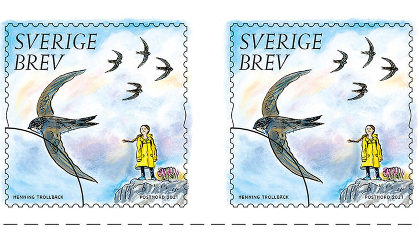 Die Greta-Briefmarke: Ab Donnerstag soll sie im Handel sein.