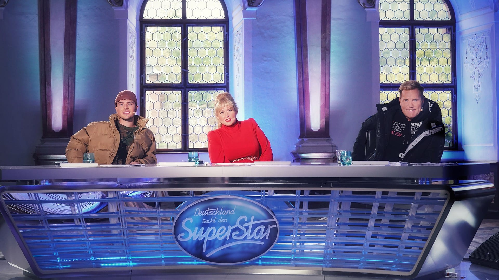 Die aktuelle DSDS-Jury (v.l.): Mike Singer, Maite Kelly und Dieter Bohlen.