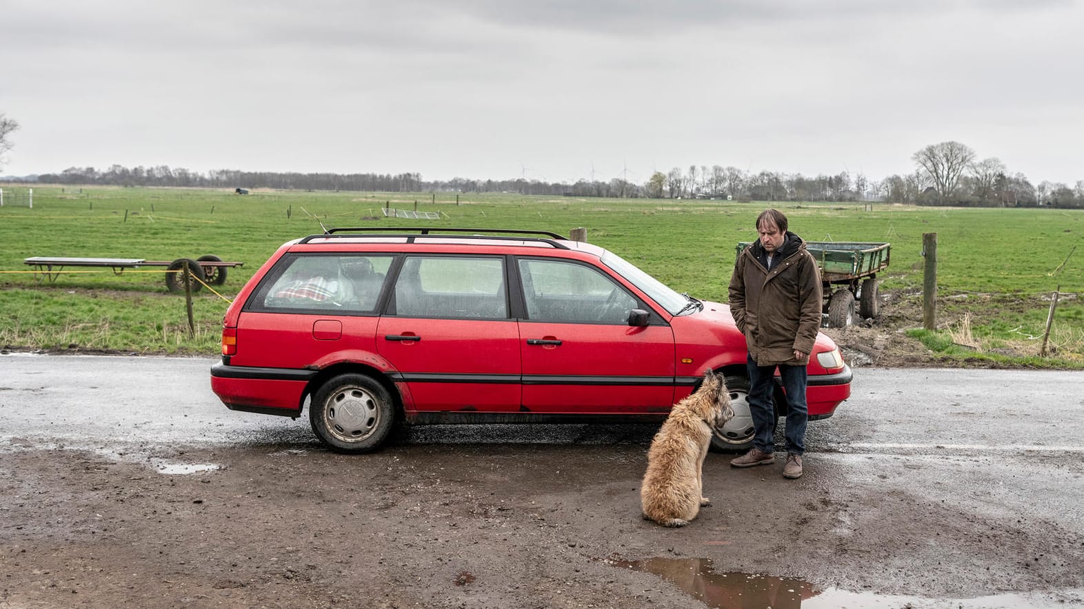 Die mögen sich: Sörensen (Bjarne Mädel) hat einen neuen Freund – Hund Cord.