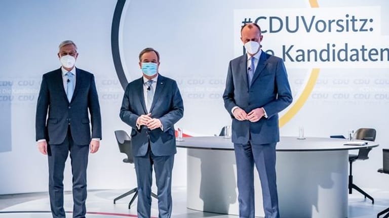 Die drei Kandidaten für den CDU-Parteivorsitz (v.