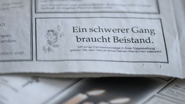 Viele Medienhäuser verzeichneten im vergangenen Jahr mehr Traueranzeigen. Viele Medienhäuser verzeichneten im vergangenen Jahr mehr Traueranzeigen.