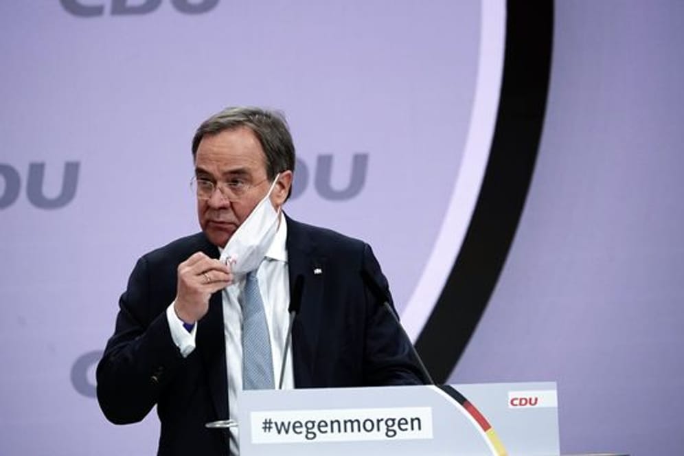 Der neue Parteivorsitzende Armin Laschet spricht zum Abschluss beim digitalen Bundesparteitag der CDU.