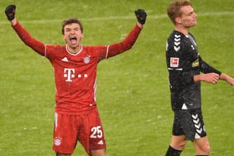 Matchwinner: Thomas Müller feiert seinen Treffer gegen Freiburg.
