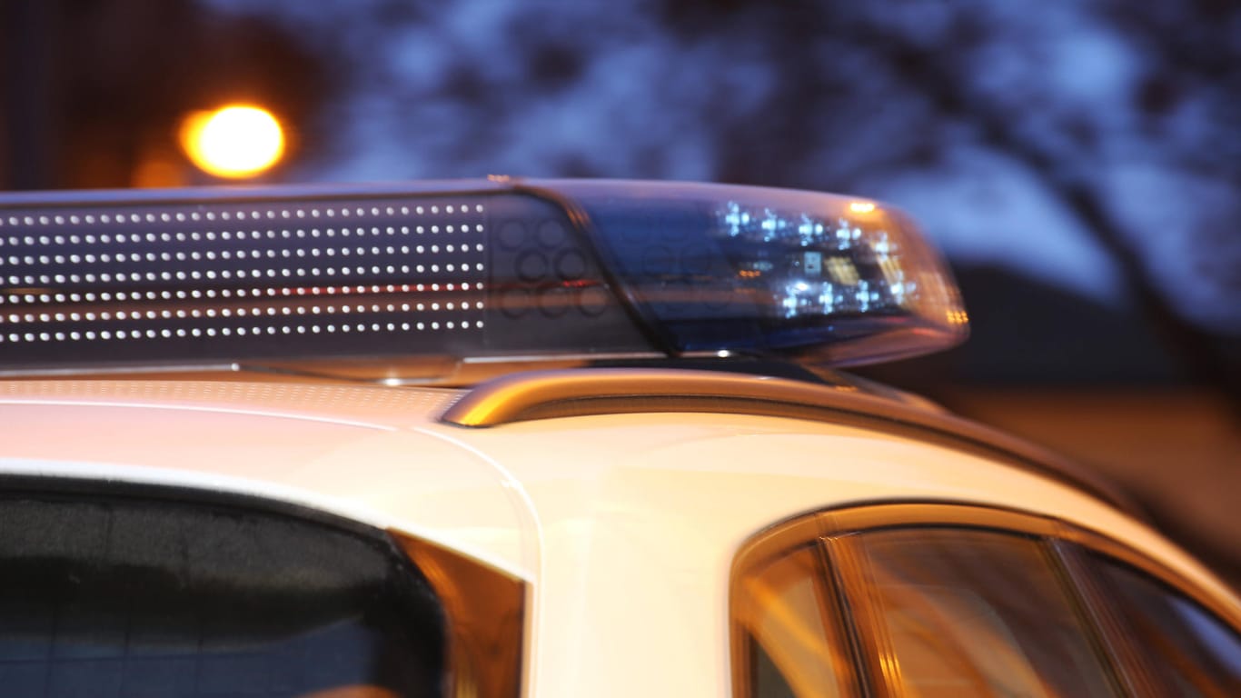 Blaulicht an einem Polizeiauto: Die Polizei setzte Spürhunde ein (Symbolbild).