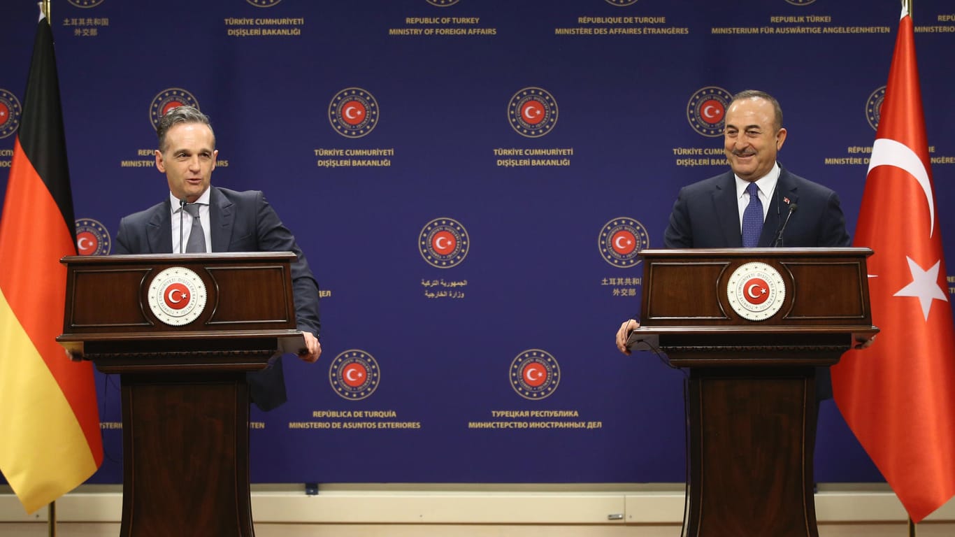 Betont freundlich: Heiko Maas (l.) und Mevlüt Çavuşoğlu, Außenminister der Türkei, am Montag
