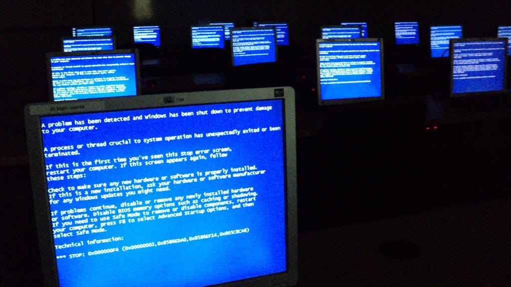 Bluescreen (Symbolbild): Bei schweren Systemfehlern am PC tritt der sogenannte Bluescreen auf.