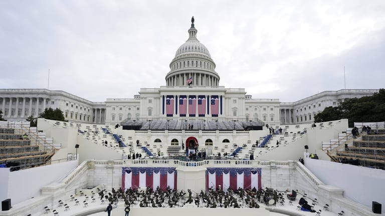 Vorbereitungen am Weißen Haus in Washington: In wenigen Stunden beginnt die Amtseinführung des neuen US-Präsidenten Joe Biden.