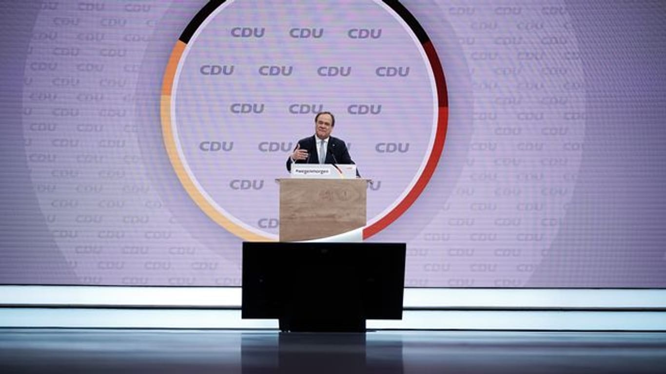 Armin Laschet spricht beim digitalen Bundesparteitag der CDU