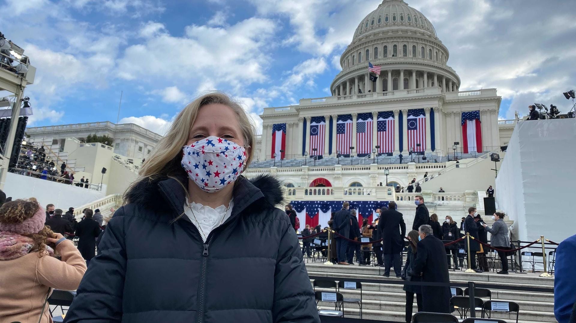 Die demokratische Abgeordnete Abigail Spanberger vor dem US-Kapitol: Heute wurde Joe Biden als US-Präsident vereidigt.