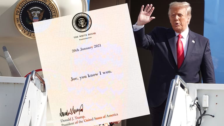 "Joe, you know I won": Vermeintliche Abschiedsbotschaft von Donald Trump an Joe Biden.