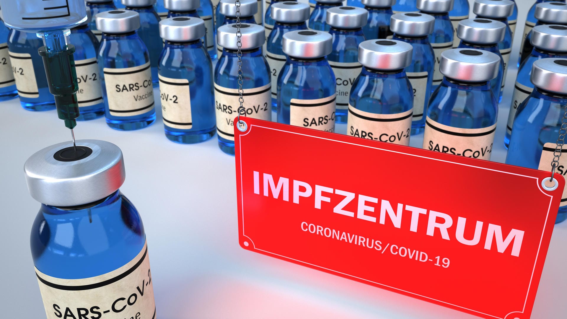 Ampullen mit Covid-19-Impfstoff: Die Corona-Impfungen finden in regionalen Impfzentren statt. Die Terminvergabe erfolgt nach einem vom Gesundheitsministerium festgelegten Prioritätenprinzip.