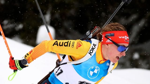 Holte in Antholz Rang fünf im Einzel über 15 Kilometer: Janina Hettich.