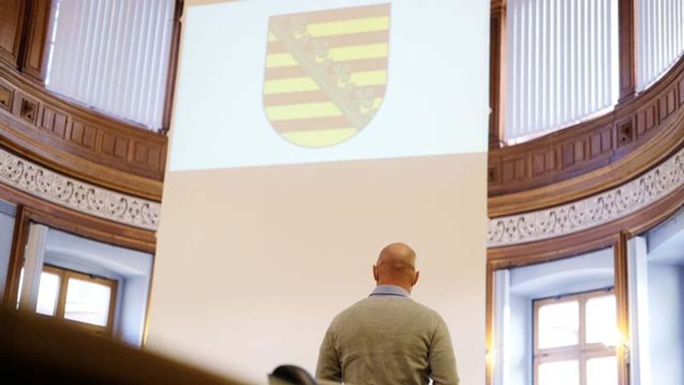 Der angeklagte frühere Bundeswehrsoldat des Kommandos Spezialkräfte (KSK) aus Nordsachsen im Landgericht Leipzig.