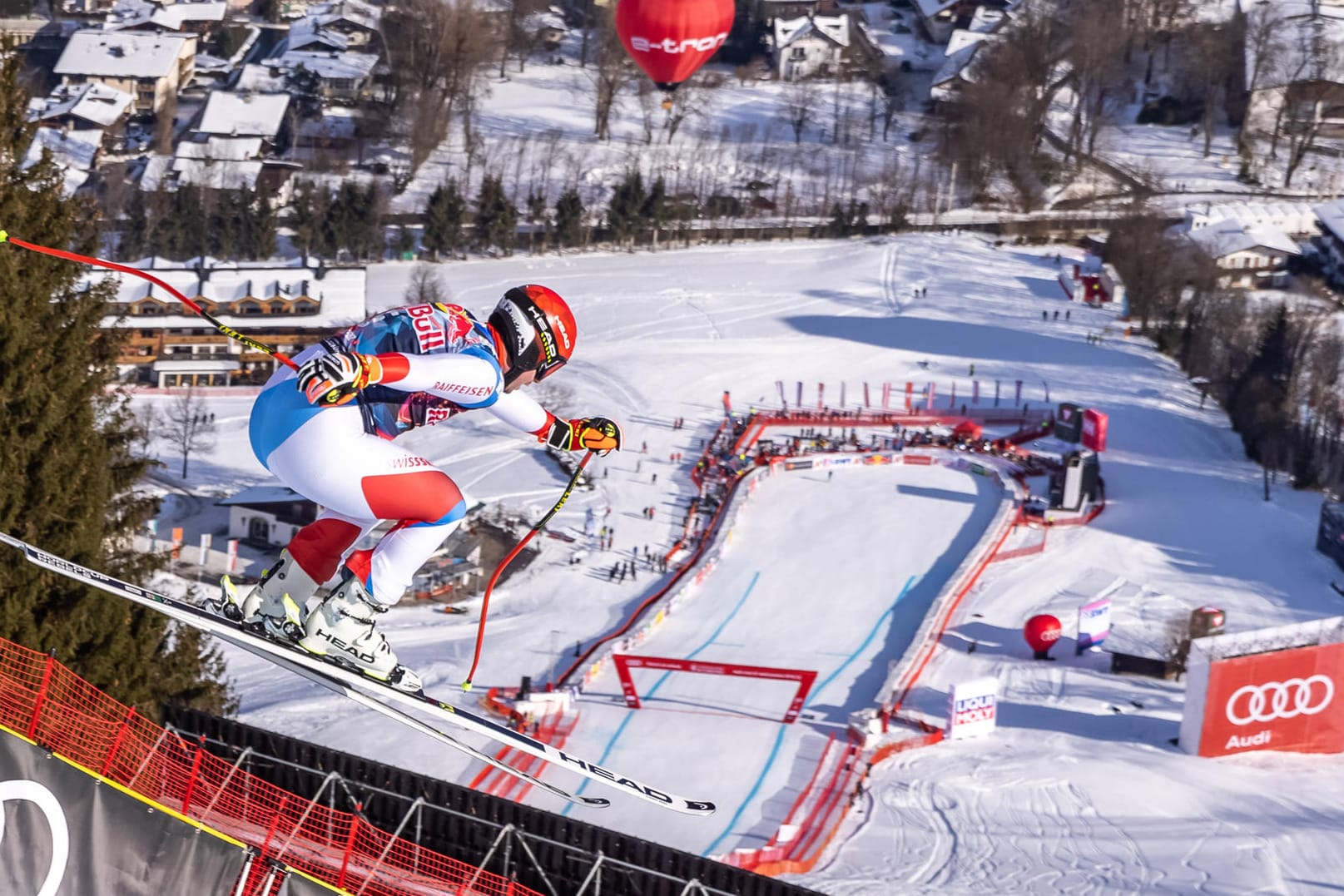 Die Streif in Kitzbühel: Am Freitag triumphierte Feuz nach Abbruch der Abfahrt, am Sonntag kommt es nun zum zweiten Rennen.