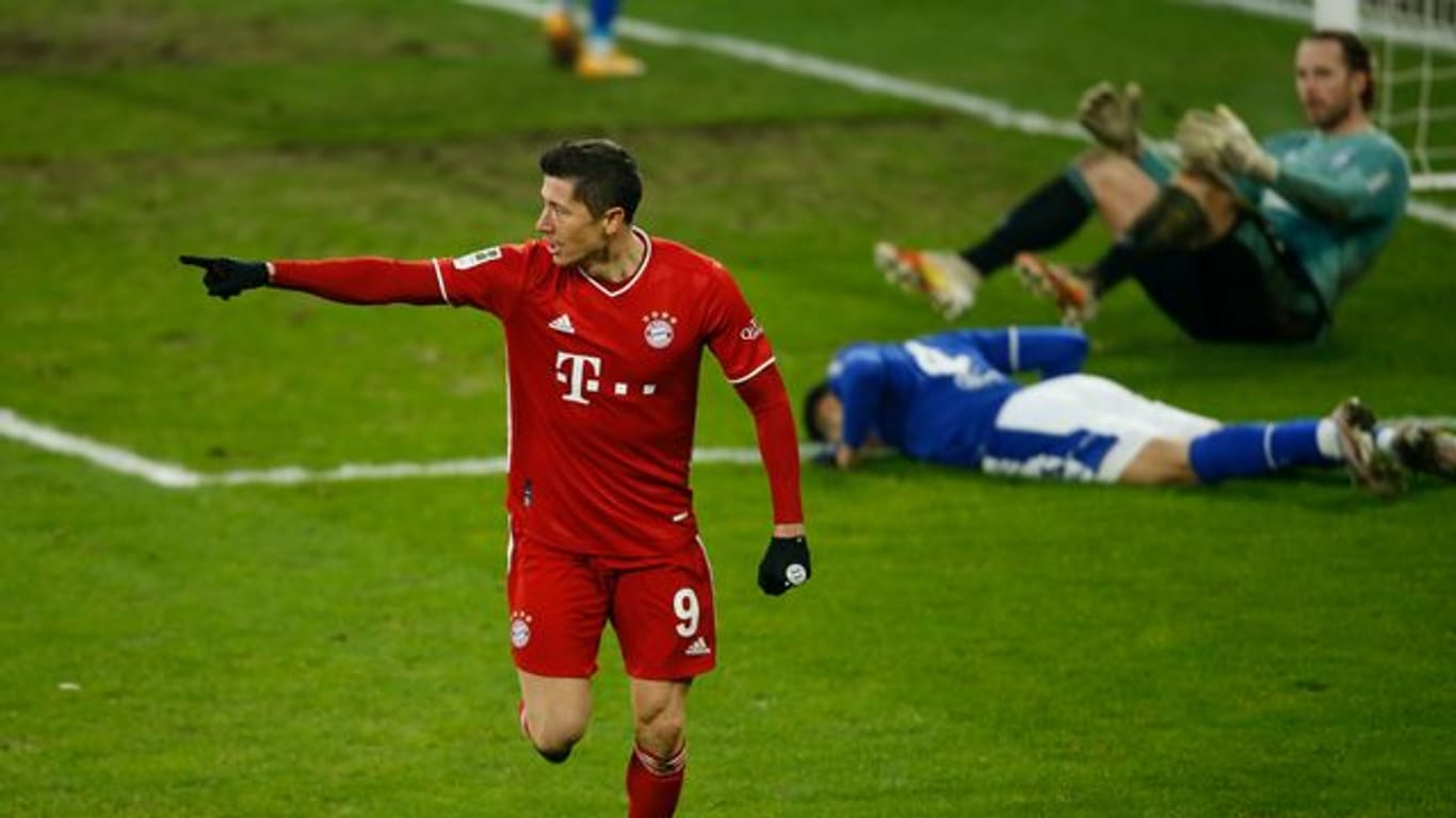 Bayerns Robert Lewandowski traf auch gegen Schalke.