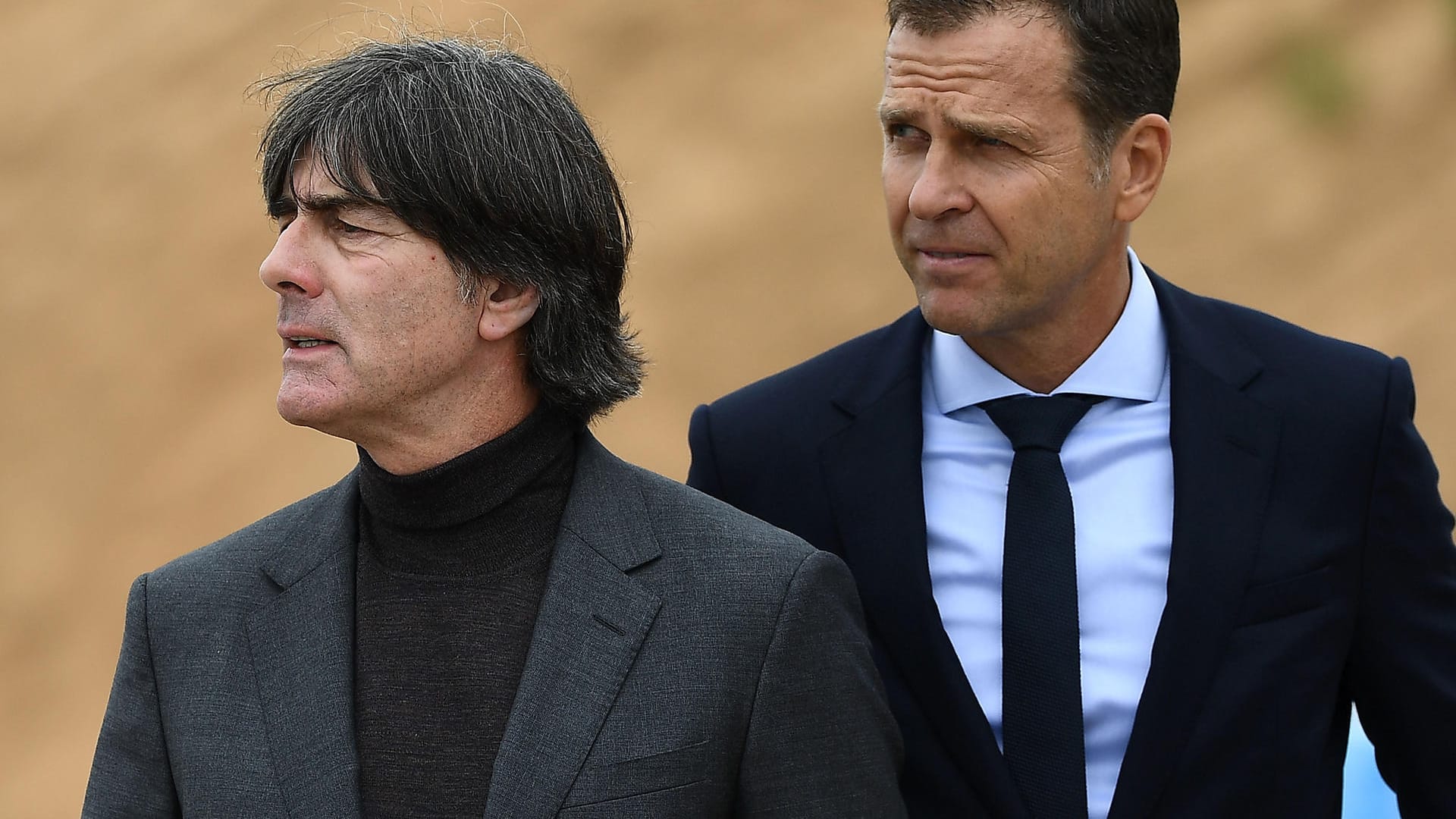 Joachim Löw (links) und Oliver Bierhoff: Die zwei Schlüsselfiguren des DFB blicken mit Sorge auf die Zukunft der Nationalelf.